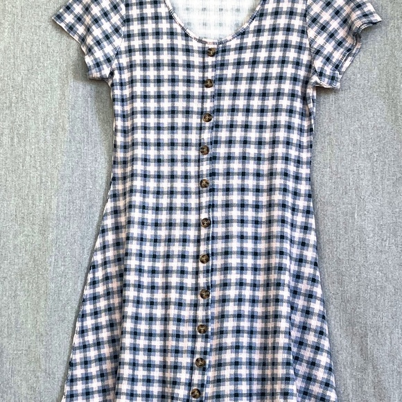 SO Girls Plaid Round Neck Swing Dress Sz XXL Short Sleeve 90s Y2K Summer - Picture 1 of 11